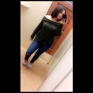 Olive off the shoulder top